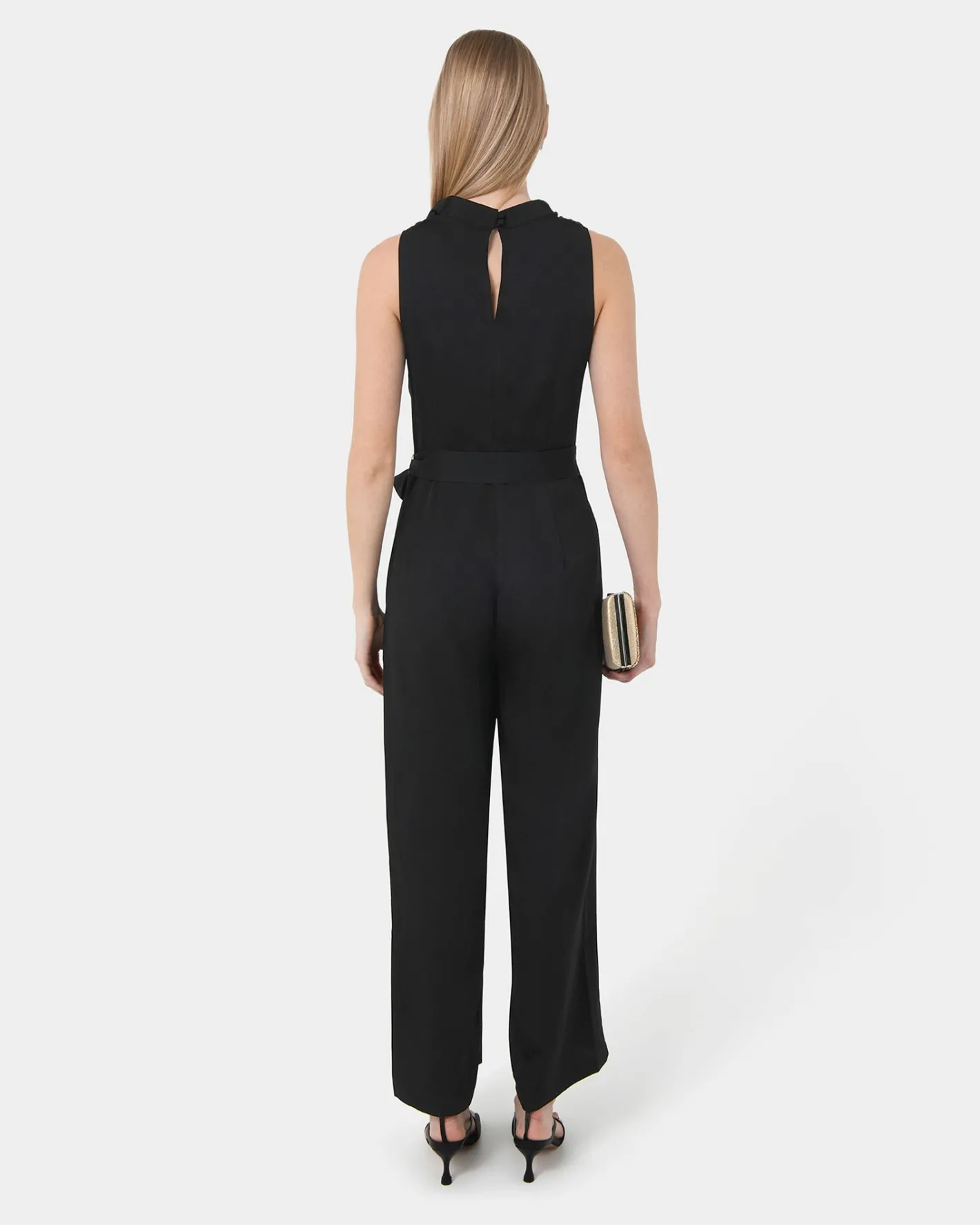 Forcast Kalista Cowl Neck Jumpsuit Black Hot