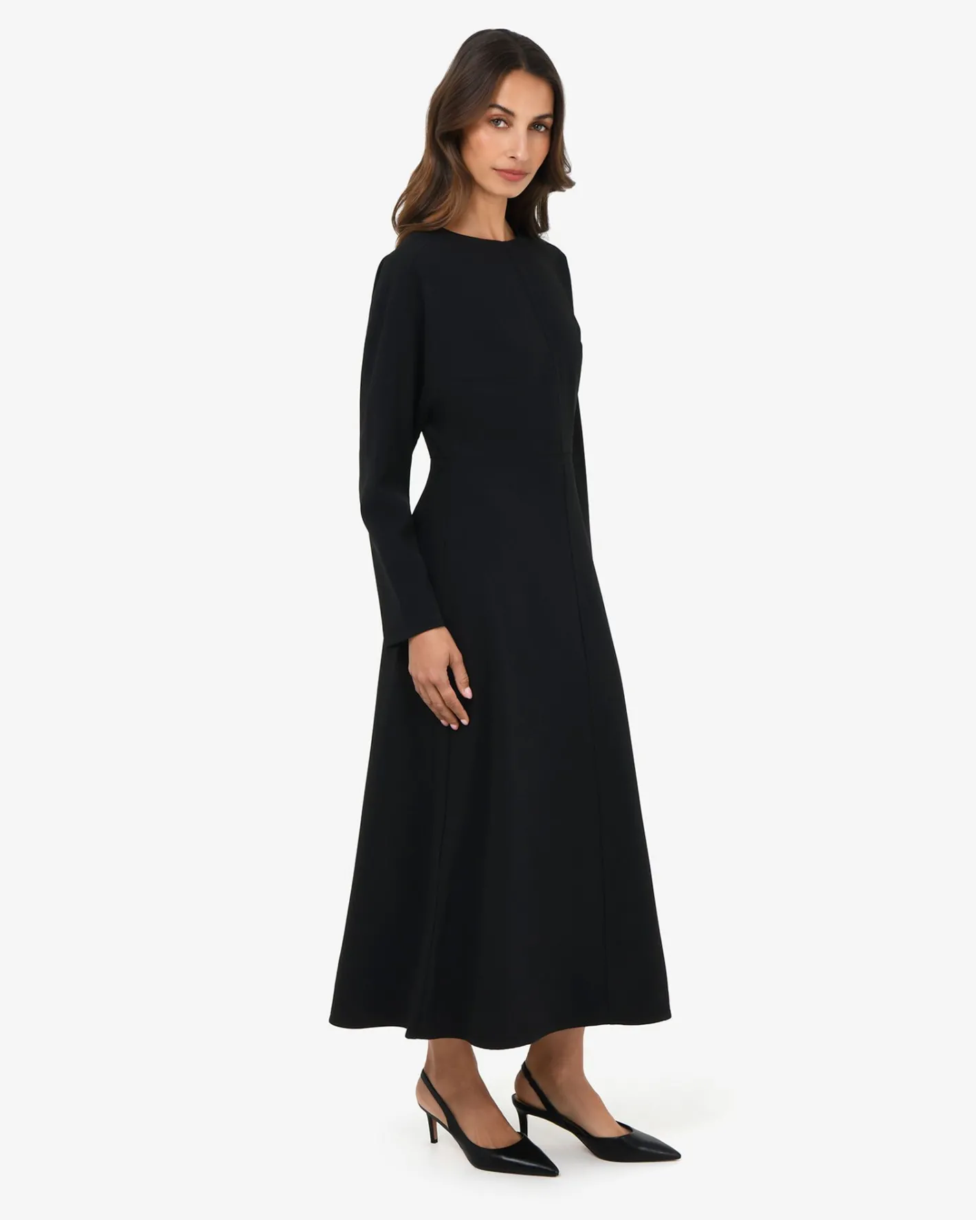 Forcast Karina Dolman Midi Dress Black New