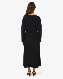 Forcast Karina Dolman Midi Dress Black New