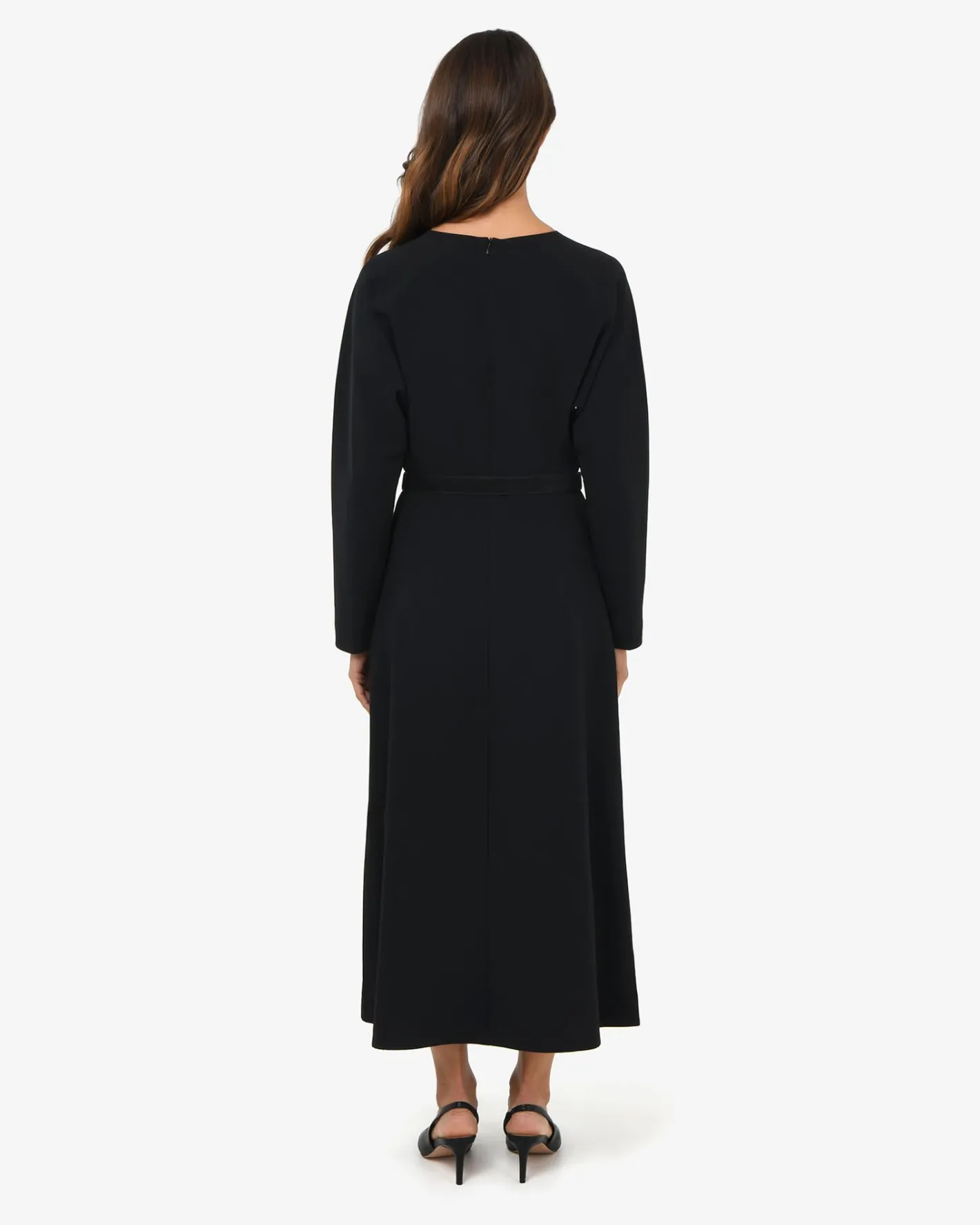 Forcast Karina Dolman Midi Dress Black New