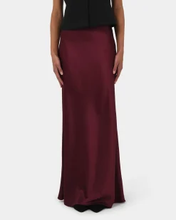 Forcast Kaye Maxi Bias Skirt Wine Online