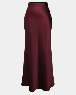 Forcast Kaye Maxi Bias Skirt Wine Online