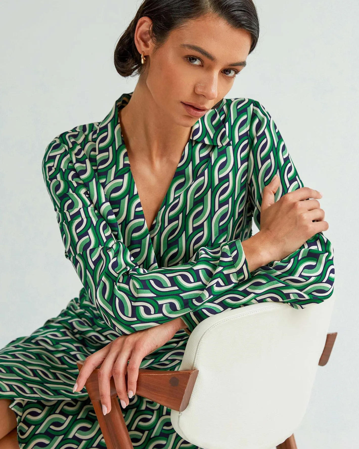 Forcast Keira Printed Mini Wrap Dress Multi New