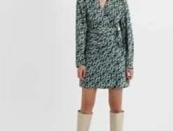 Forcast Keira Printed Mini Wrap Dress Multi New
