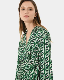 Forcast Keira Printed Mini Wrap Dress Multi New