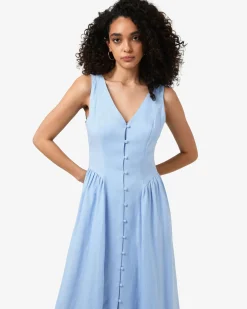Forcast Kendal Linen Blend Dress Periwinkle Best