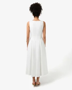 Forcast Kendal Linen Blend Dress White Sugar