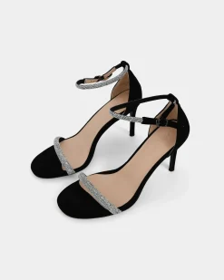 Forcast Kendall Crystal Strap Heels Black Sale