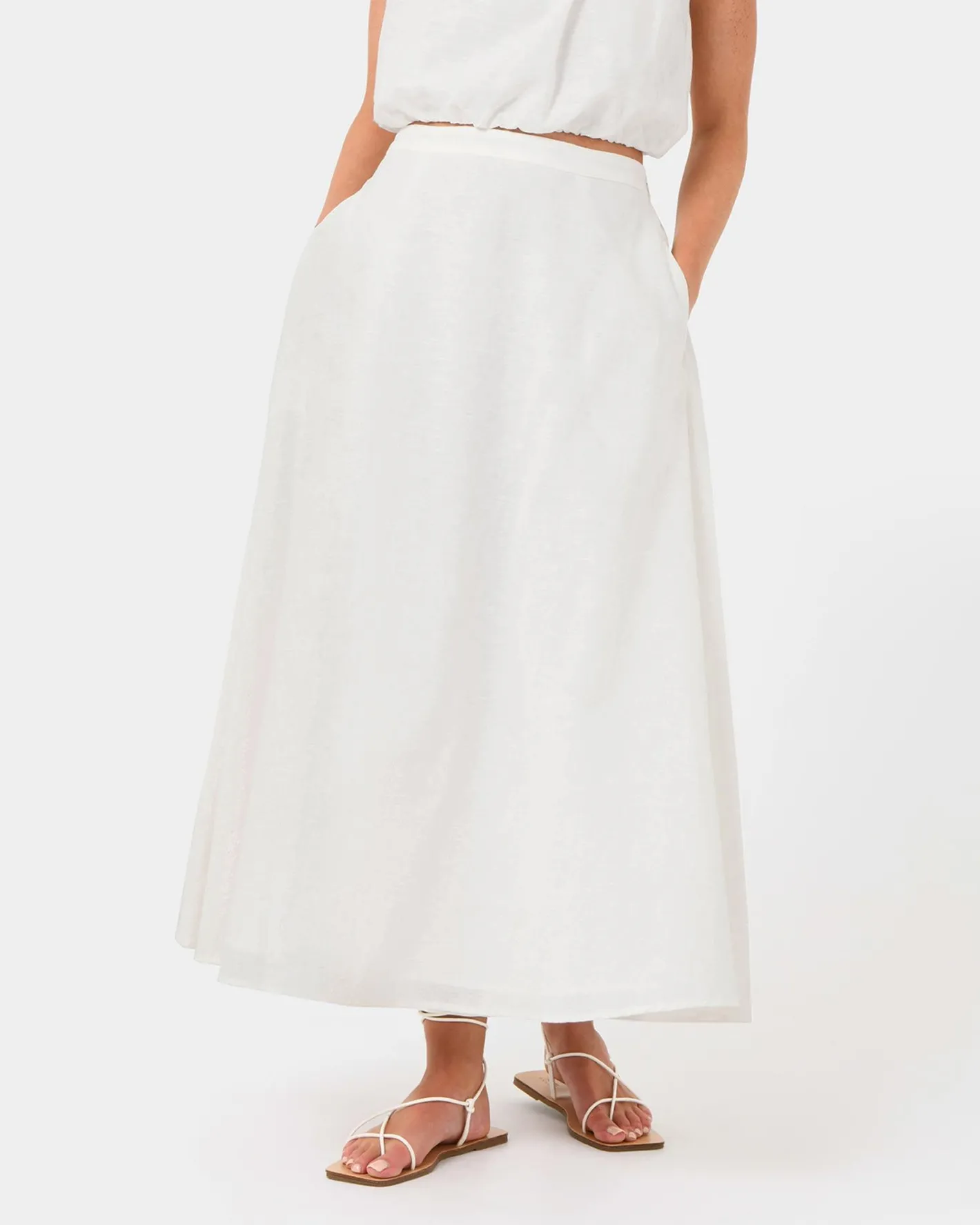 Forcast Kenya Linen Skirt Ivory Clearance
