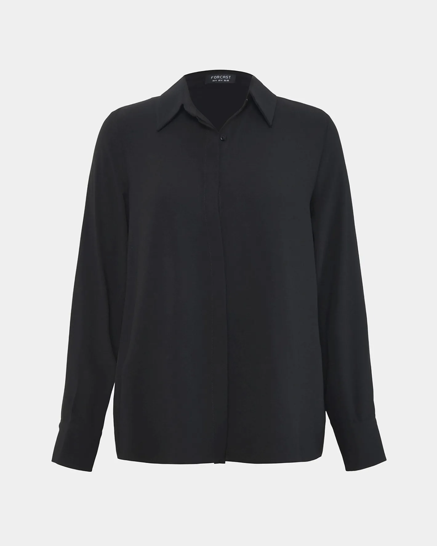 Forcast Kevin Relax Fit Crepe Shirt Black Online