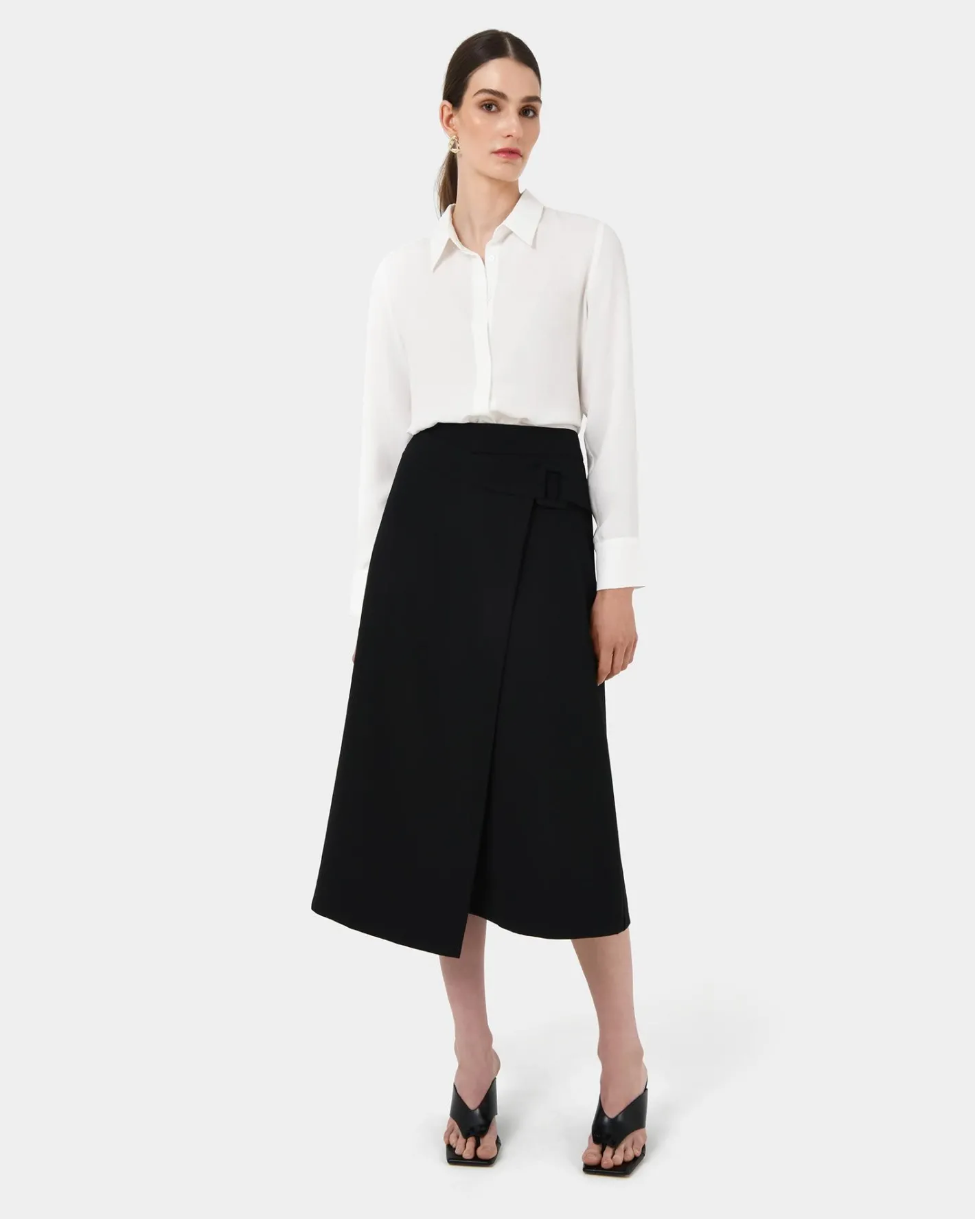 Forcast Kevin Relax Fit Crepe Shirt Ivory Online