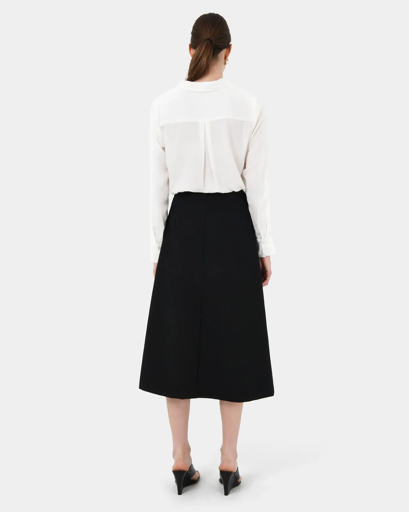 Forcast Kevin Relax Fit Crepe Shirt Ivory Online