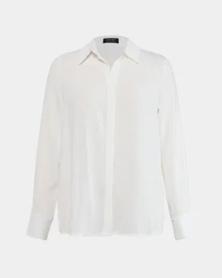 Forcast Kevin Relax Fit Crepe Shirt Ivory Online
