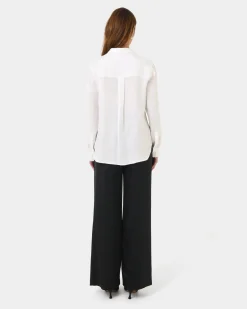 Forcast Khalo Linen Buttoned Shirt White Clearance