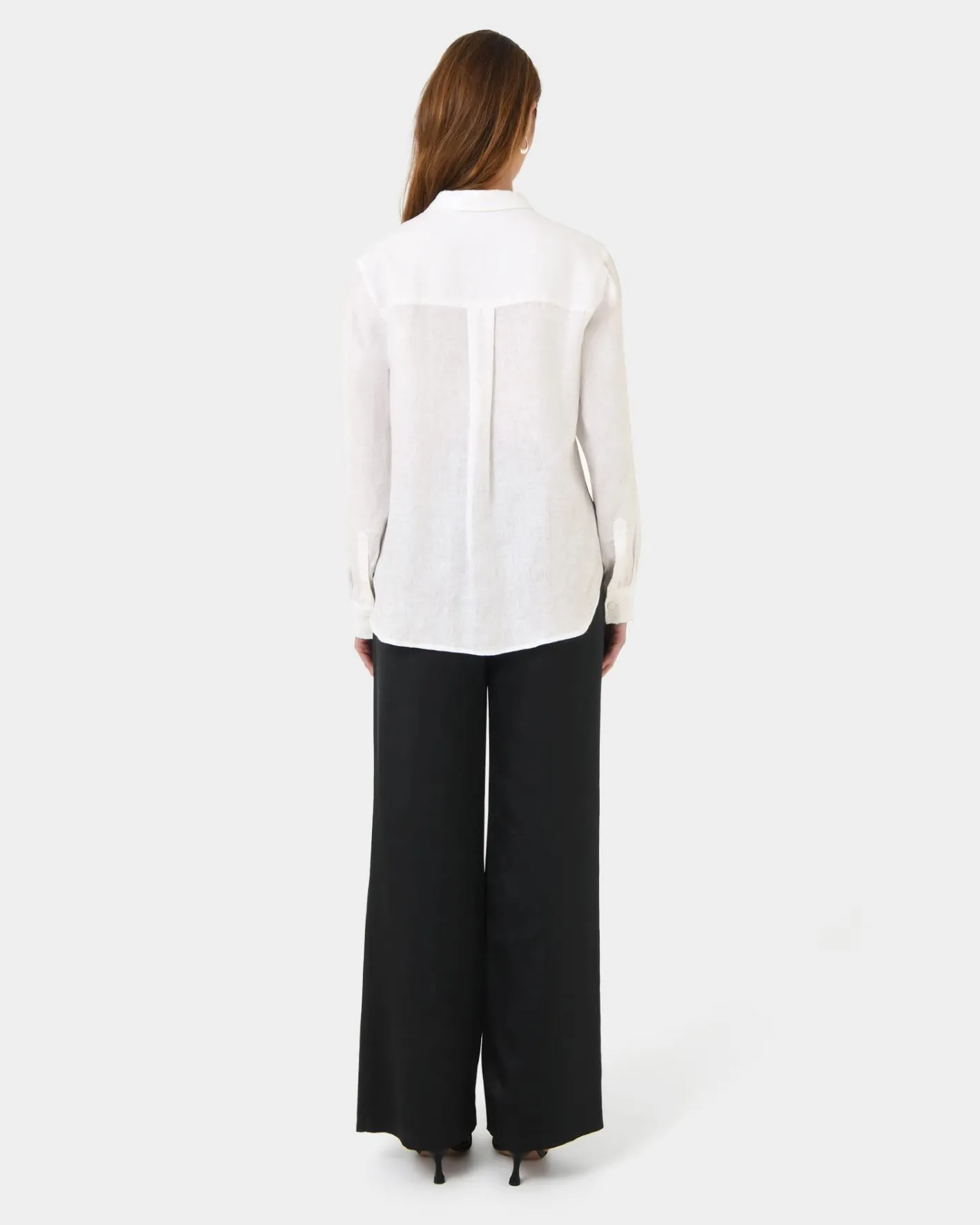 Forcast Khalo Linen Buttoned Shirt White Clearance