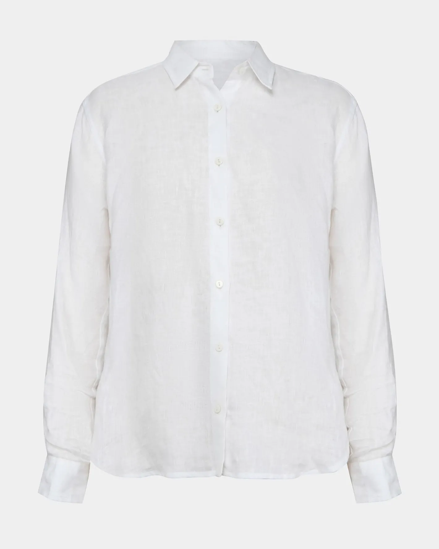 Forcast Khalo Linen Buttoned Shirt White Clearance