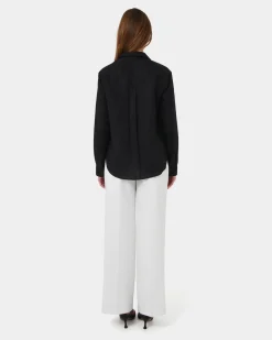 Forcast Khalo Linen Buttoned Shirt Black