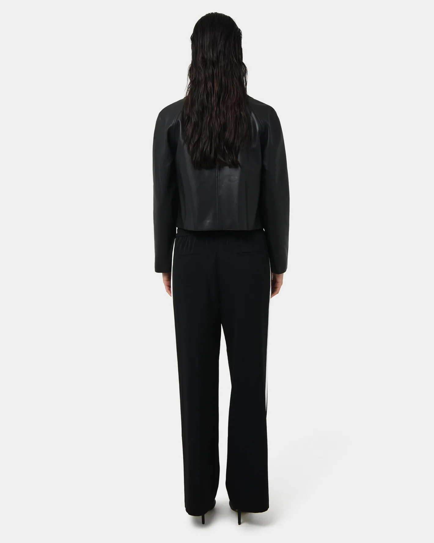 Forcast Kim Cropped Pu Leather Jacket Black Outlet