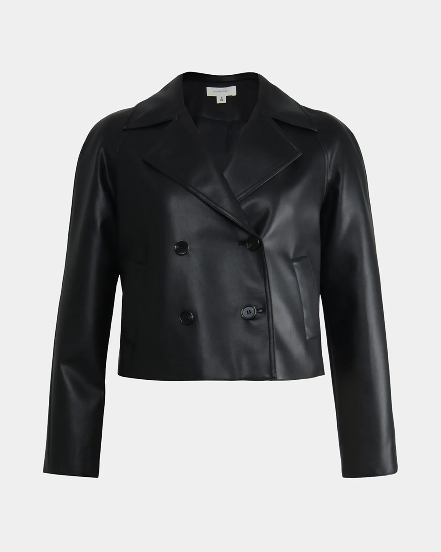 Forcast Kim Cropped Pu Leather Jacket Black Outlet