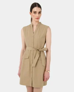Forcast Kiran Utility Tie Dress Safari Beige Outlet