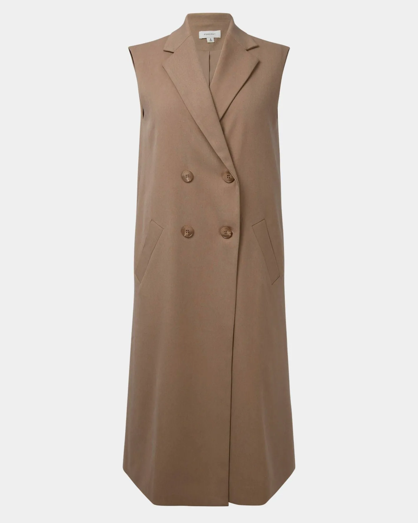 Forcast Kiya Longline Sleeveless Vest Latte Outlet