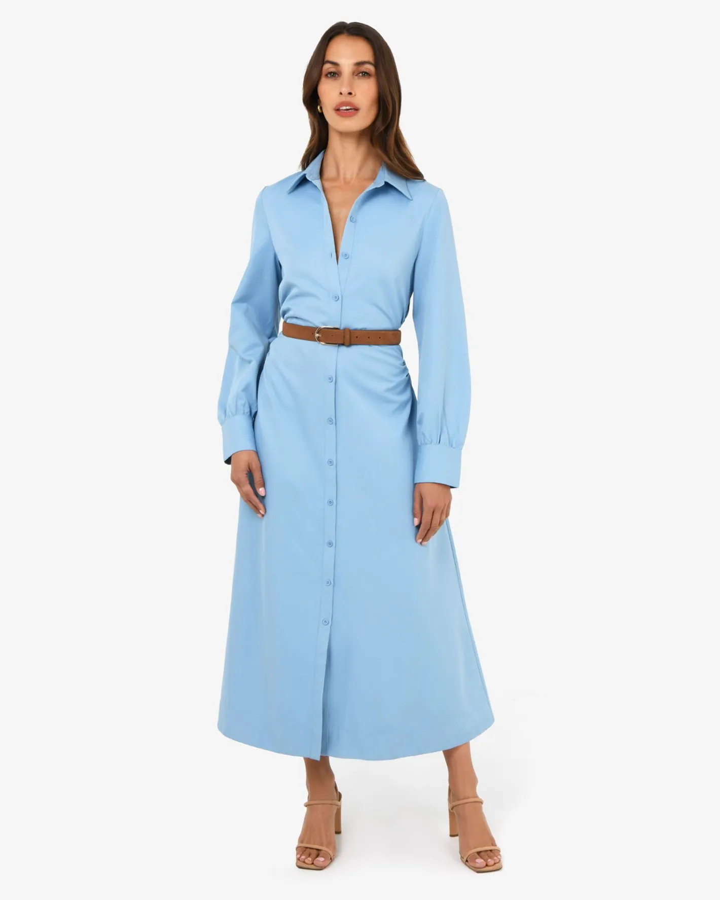 Forcast Kristen Suede Leather Belt Tan Best