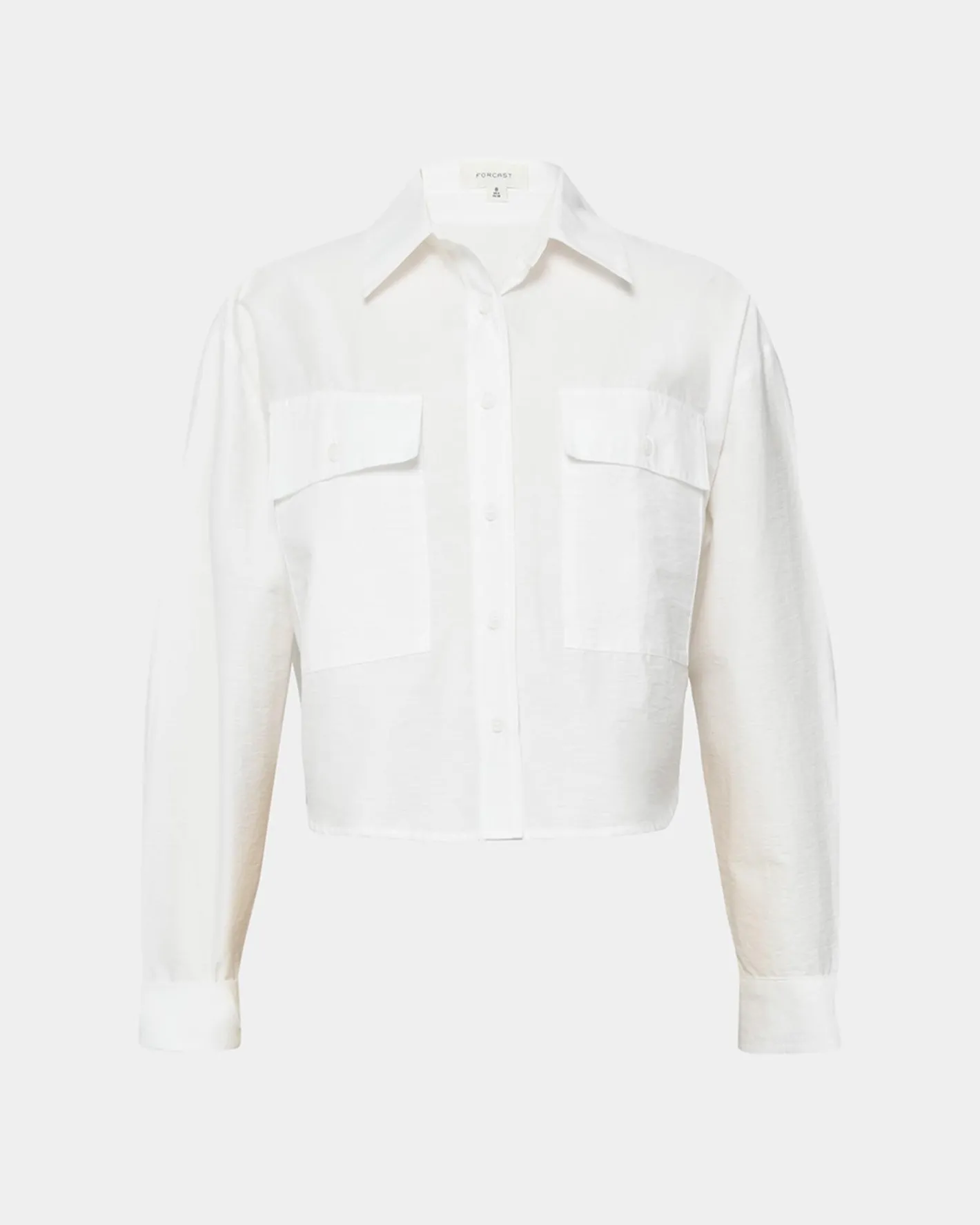 Forcast Kyla Crop Pocket Shirt Ivory Discount