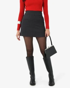 Forcast Lara A-line Mini Skirt Charcoal Hot