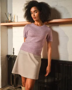 Forcast Lara A-line Mini Skirt Stone New