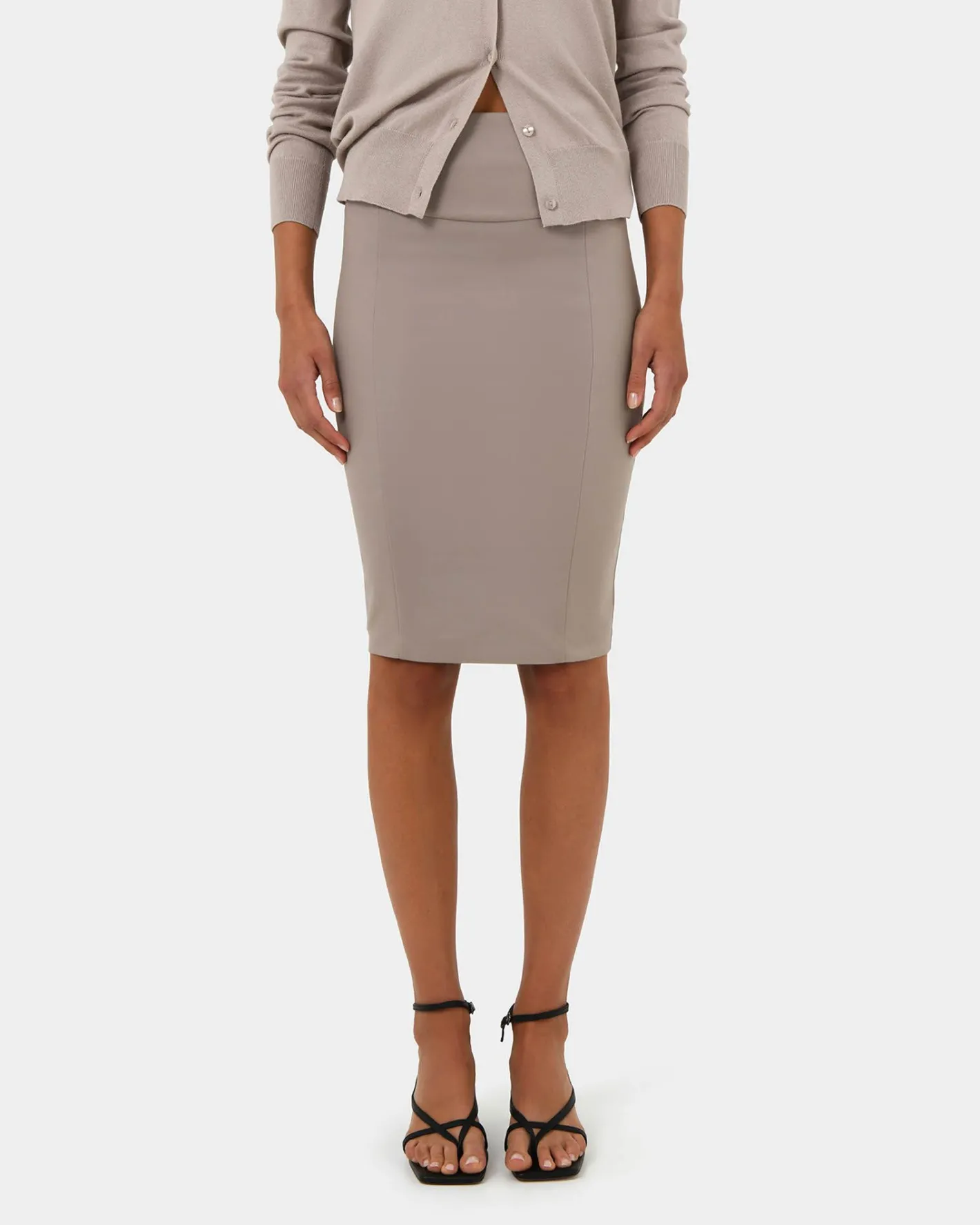 Forcast Lauren Pencil Skirt Stone Clearance