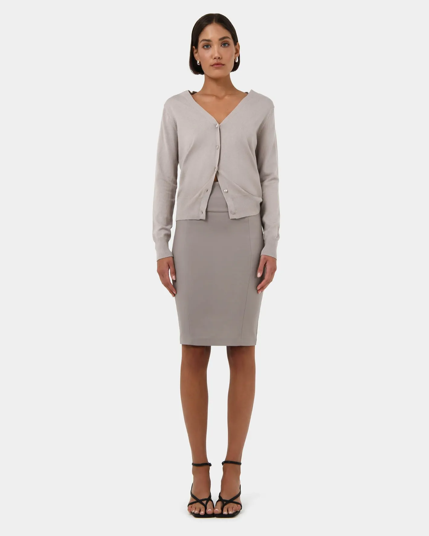 Forcast Lauren Pencil Skirt Stone Clearance