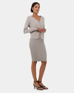 Forcast Lauren Pencil Skirt Stone Clearance
