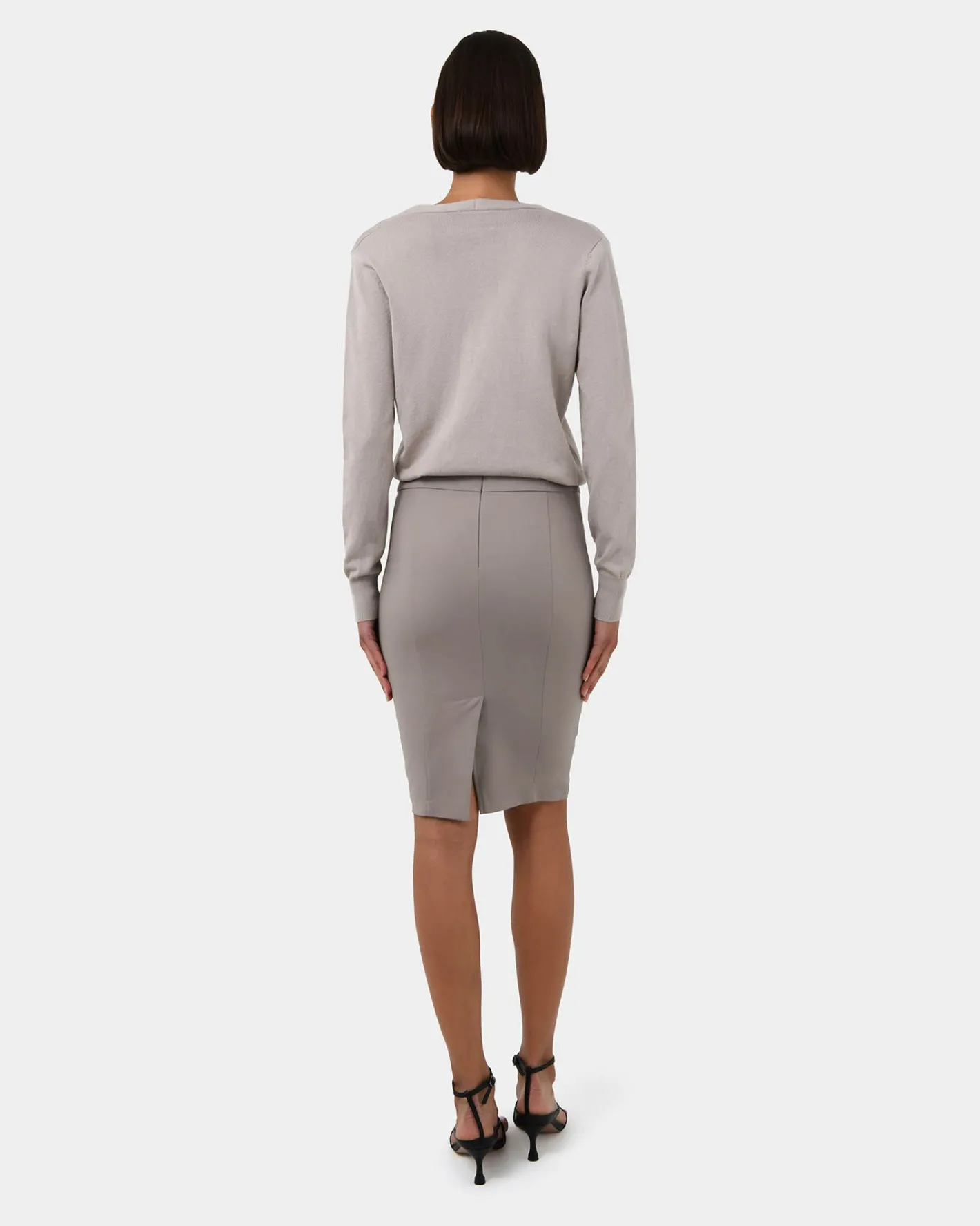 Forcast Lauren Pencil Skirt Stone Clearance