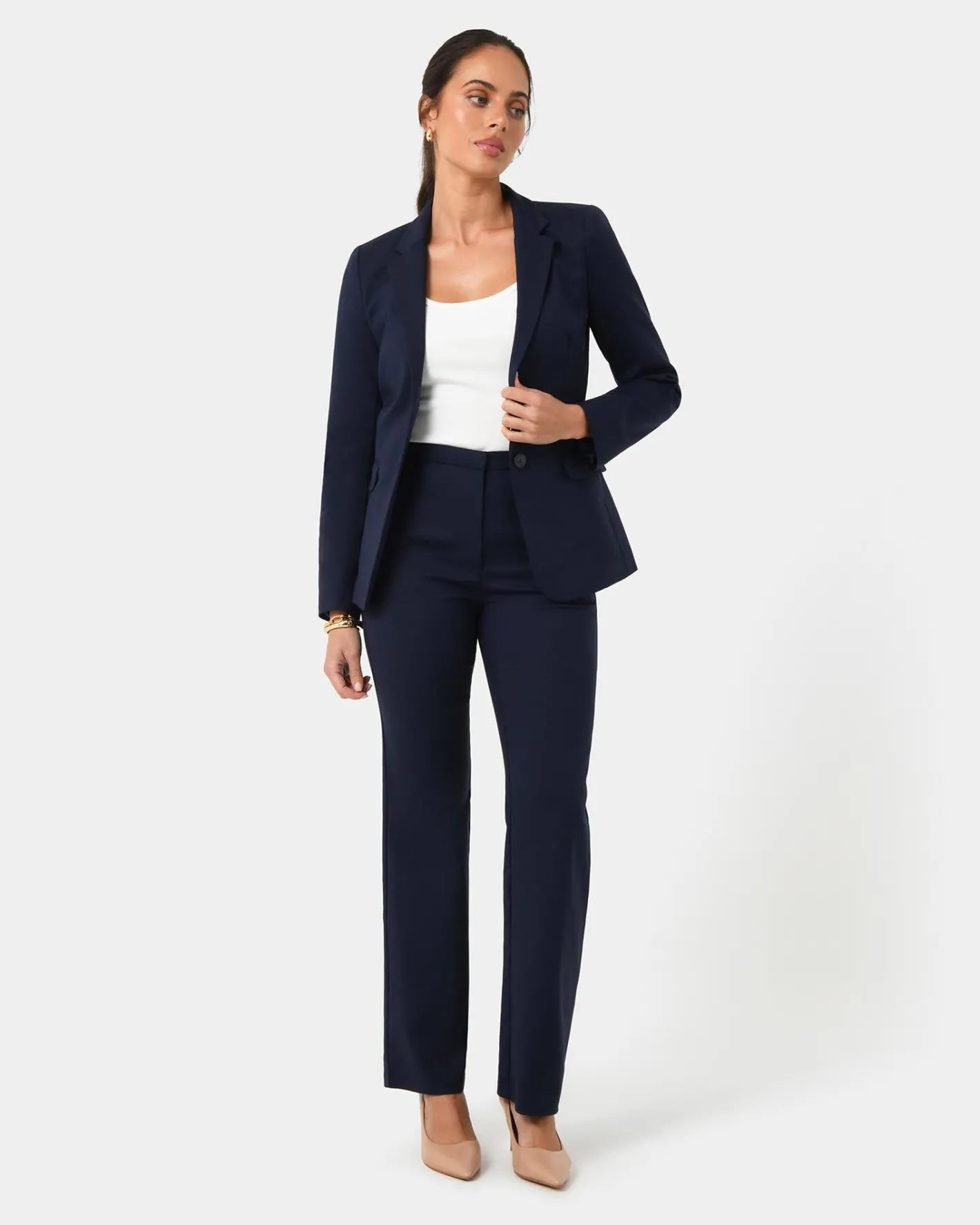 Forcast Lauren Single Breasted Jacket Navy Sale