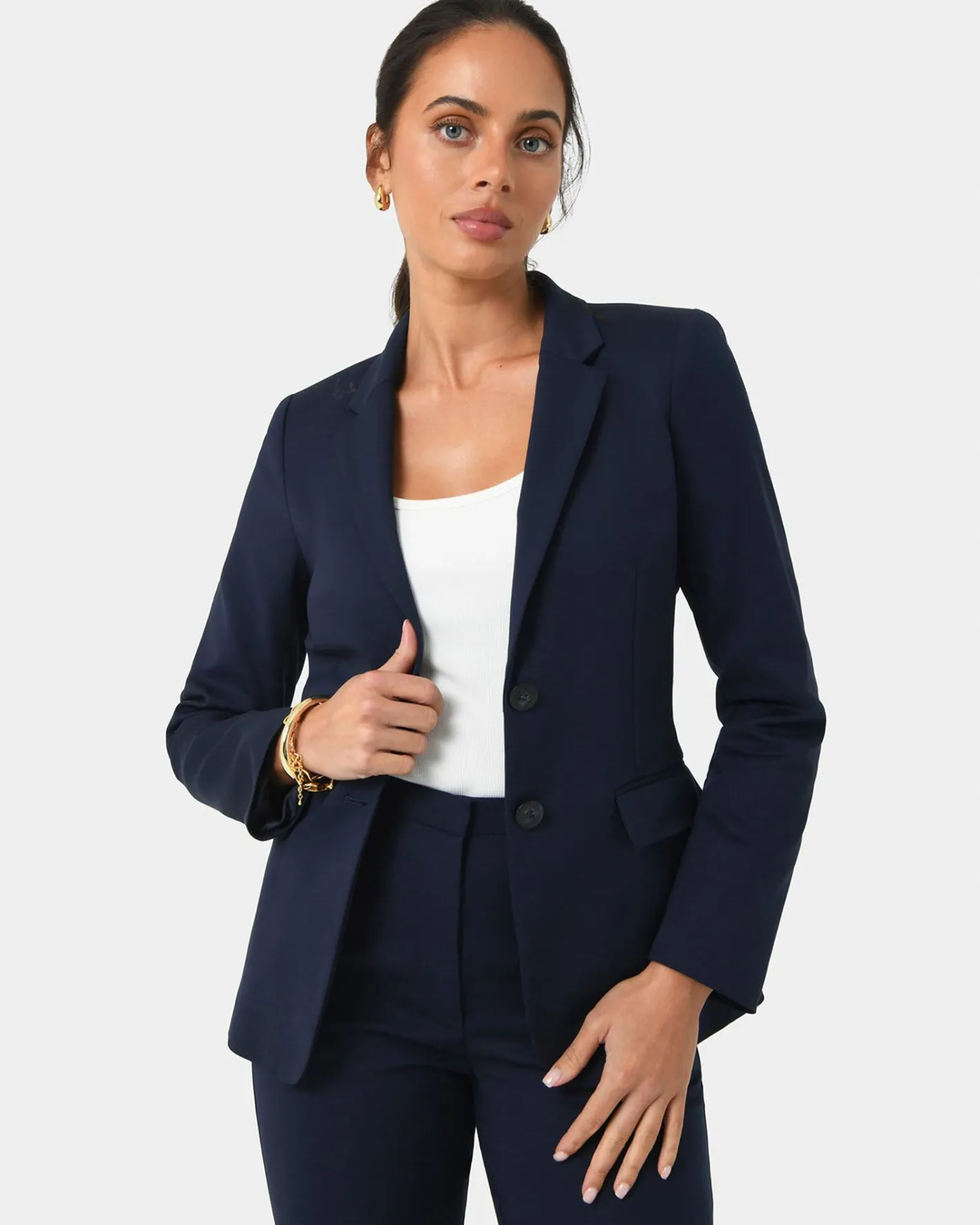 Forcast Lauren Single Breasted Jacket Navy Sale