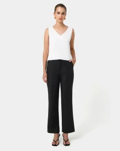 Forcast Lauren Straight Pants Black Best