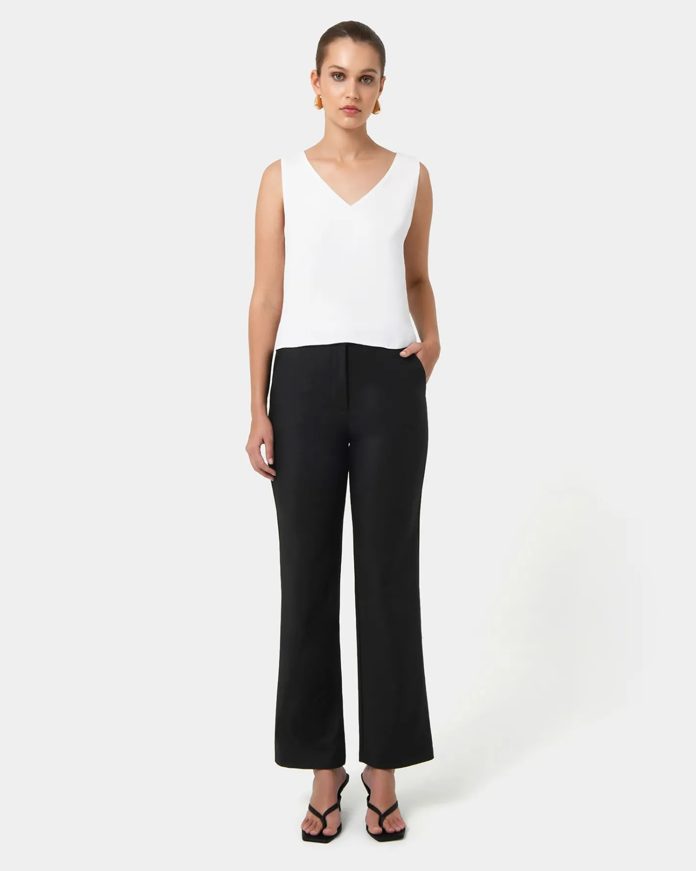 Forcast Lauren Straight Pants Black Best
