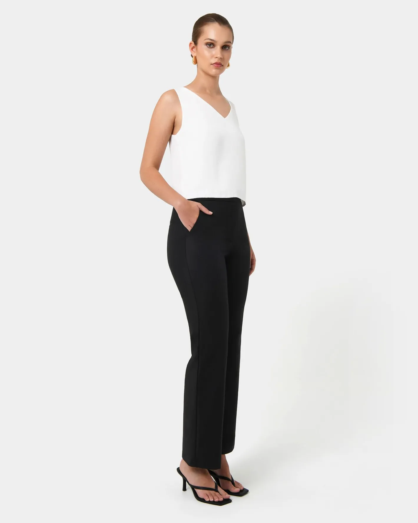 Forcast Lauren Straight Pants Black Best