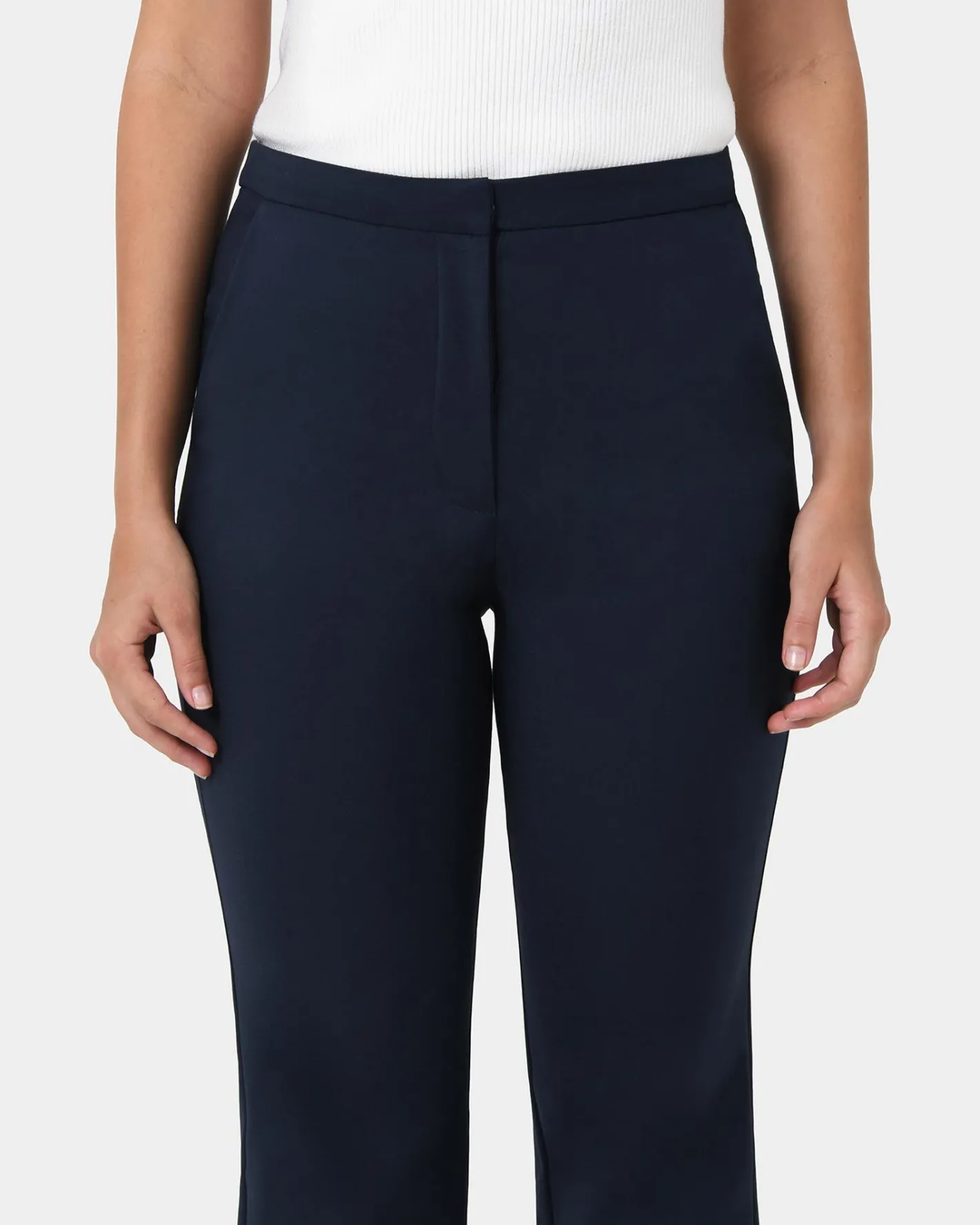 Forcast Lauren Straight Pants Navy