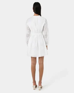 Forcast Lea Cotton Tie Dress Ivory Online