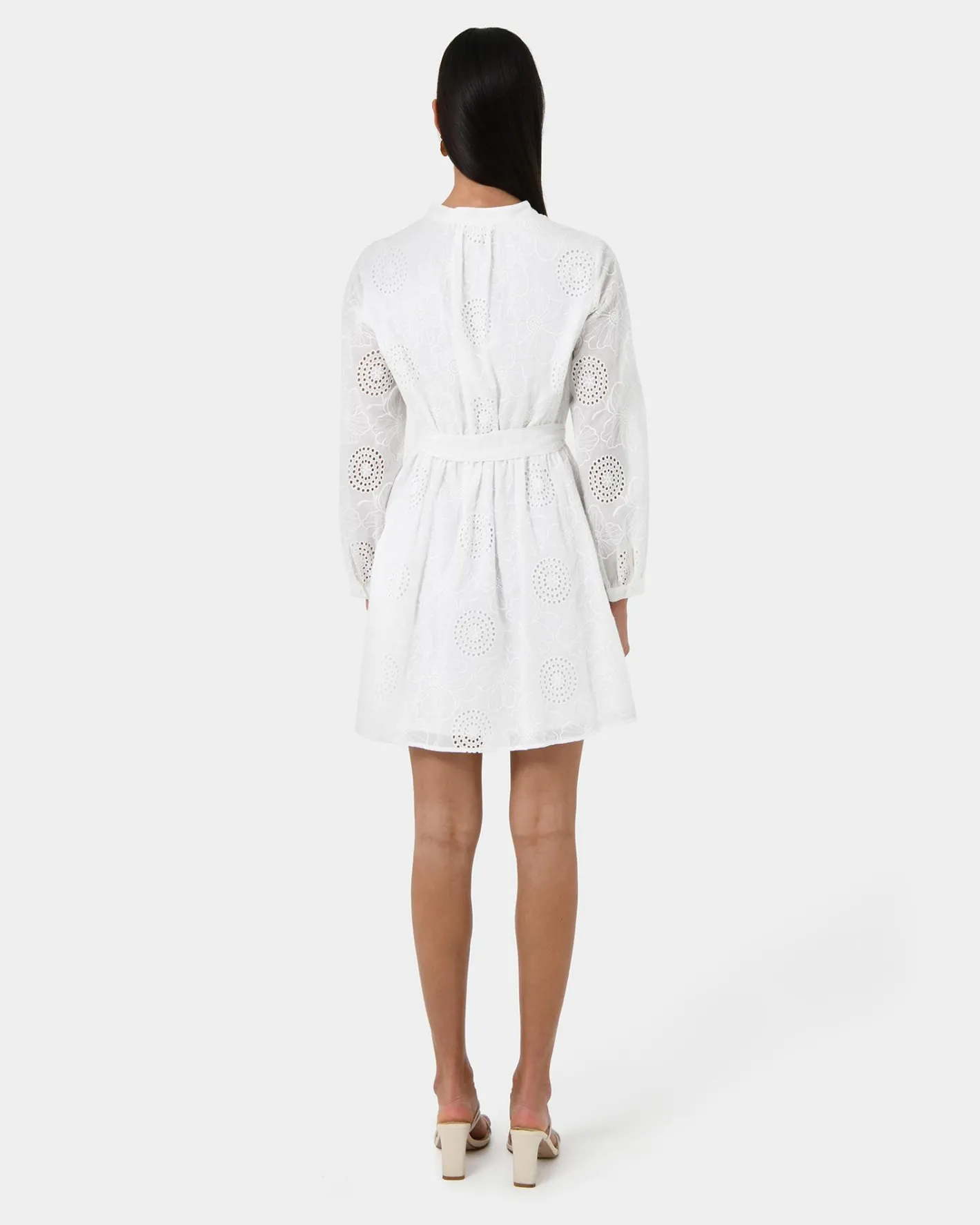 Forcast Lea Cotton Tie Dress Ivory Online