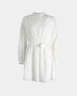 Forcast Lea Cotton Tie Dress Ivory Online