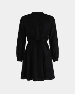 Forcast Lea Cotton Tie Dress Black Discount