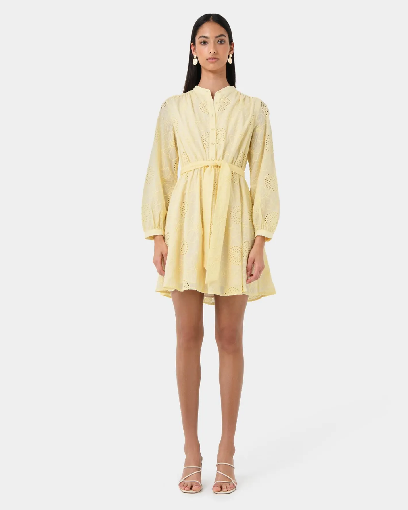 Forcast Lea Cotton Tie Dress Golden Haze Outlet