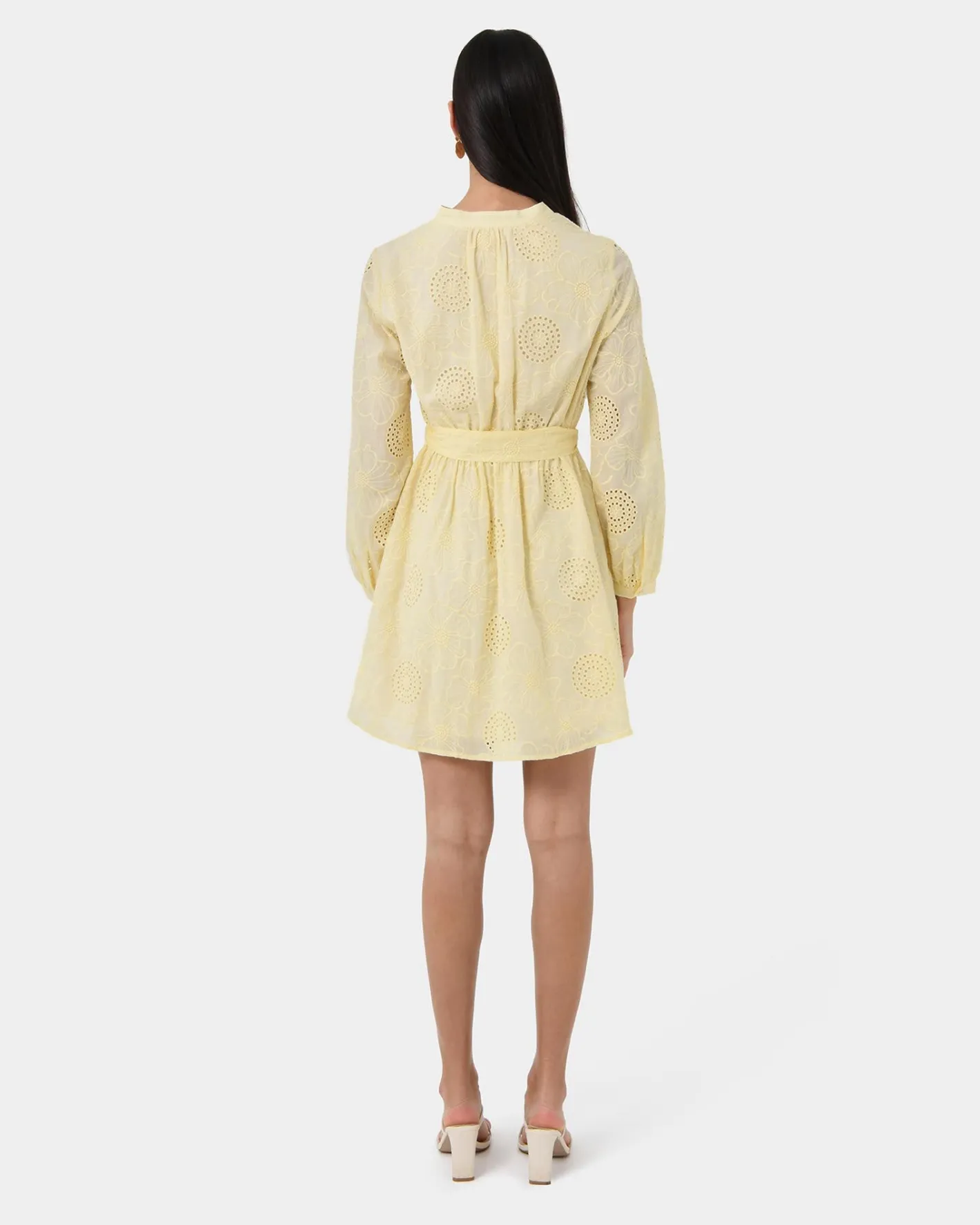Forcast Lea Cotton Tie Dress Golden Haze Outlet