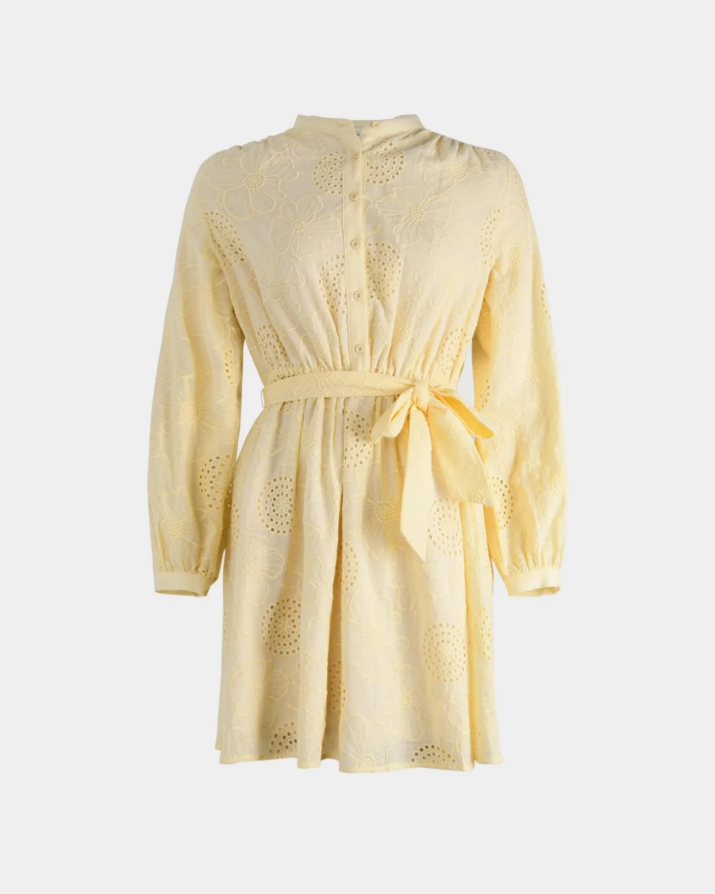 Forcast Lea Cotton Tie Dress Golden Haze Outlet