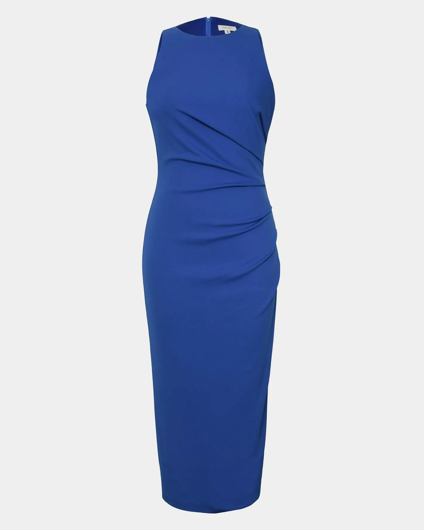 Forcast Leah Side Ruched Midi Dress Monaco Blue Outlet