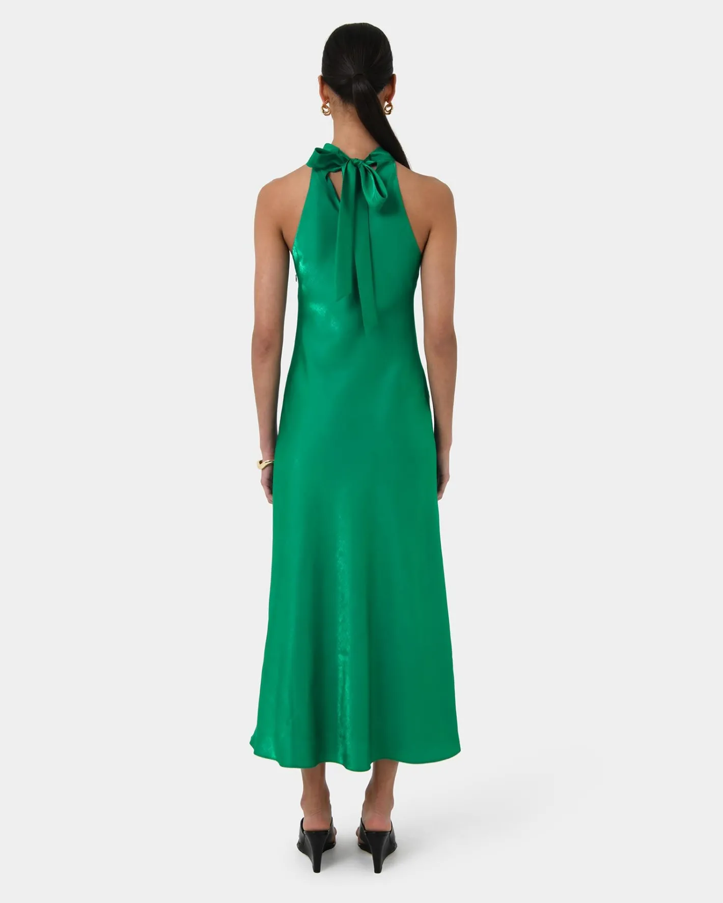 Forcast Leana Bias Midi Dress Emerald Online