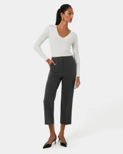 Forcast Lee Tailored Crop Pants Slate