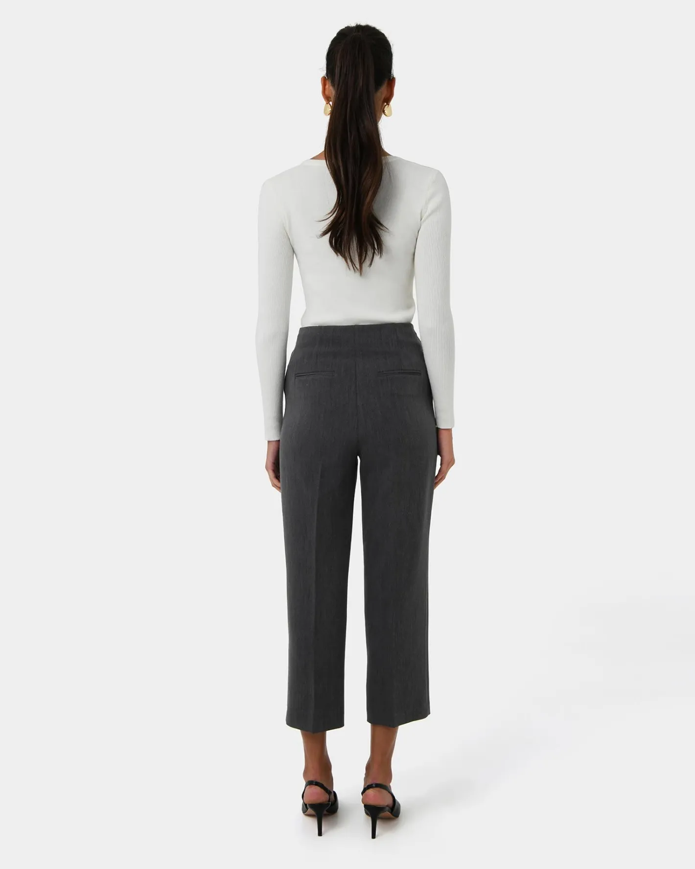 Forcast Lee Tailored Crop Pants Slate